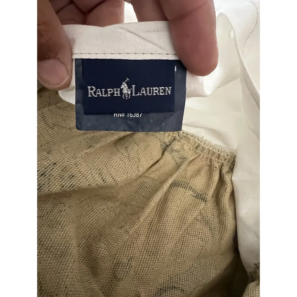 VTG Ralph Lauren Provence Floral Ruffled California King‎ Bed Skirt Linen Blend